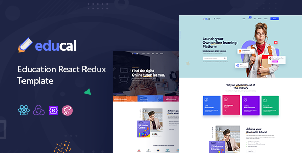 Educal - Online Learning and Education React Redux Template + RTL