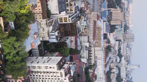 Vertical Video  Kyiv Ukraine Aerial View of the City