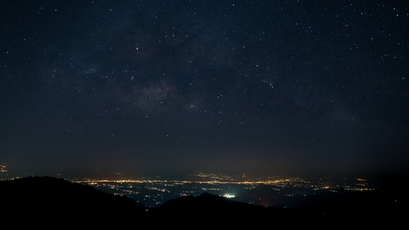 Night Sky Over City