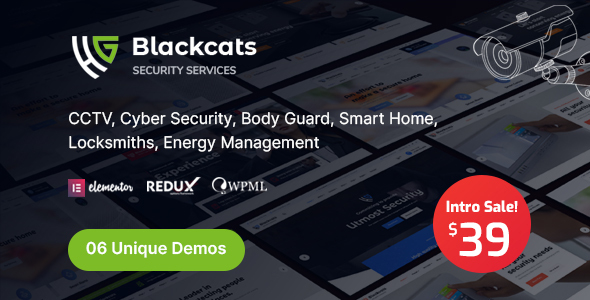 Blackcats - CCTV & Security WordPress Theme