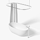Opened Shower Curtain with Bath Interior Elements - 3DOcean Item for Sale