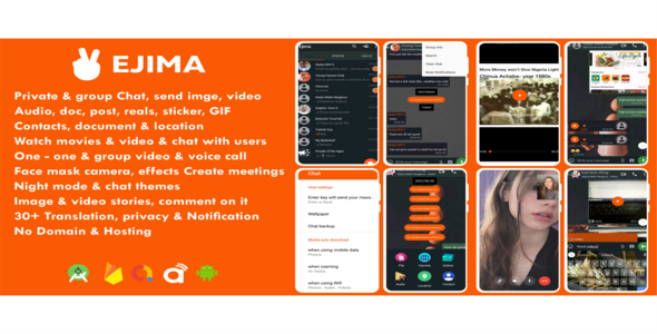 EJIMA - WhatsApp Clone Chat Groups Video & Audio Call Chatting Social Network App