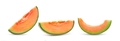 cantaloupe melon slices on white background - PhotoDune Item for Sale