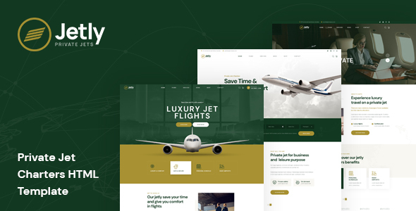 Jetly - Private Jet Charters HTML Template