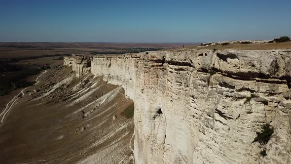 White Rock Is a Cliff in Crimea, Russia. Aerial View.