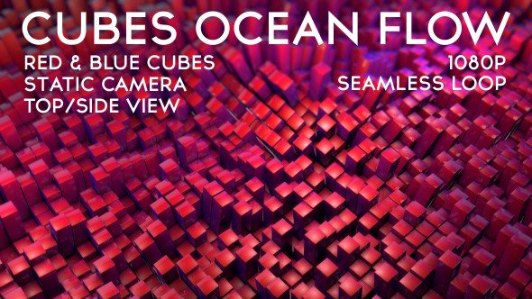 Cubes Ocean Flow / Side View / Static Cam