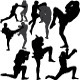 Muay Thai (Thai Boxing) vector silhouettes - GraphicRiver Item for Sale