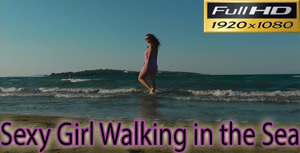 Sexy Girl Walking in the Sea FULL HD