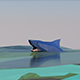 Low Poly a shark moving in the lake - 3DOcean Item for Sale