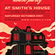 Retro Halloween House Party Event Flyer - GraphicRiver Item for Sale