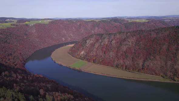 A Section of The Danube Loop in the Fall A Meandering Bend in the River