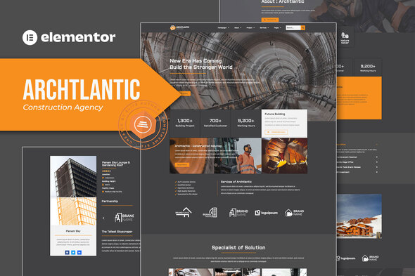 Archtlantic - Construction Agency Elementor Template Kit