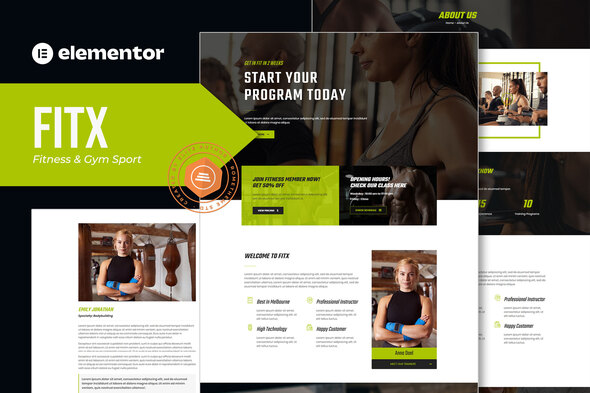Fitx - Fitness & Gym Elementor Template Kit