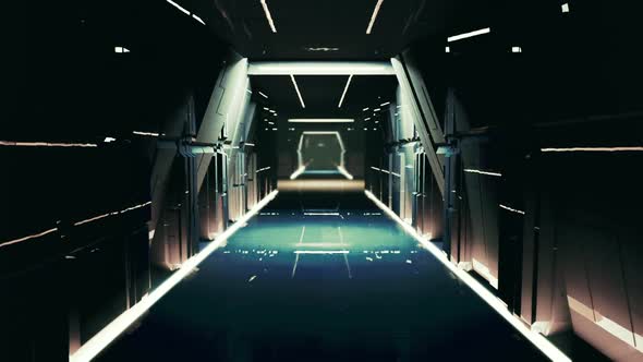 Sci-Fi Corridor Slow Flyby