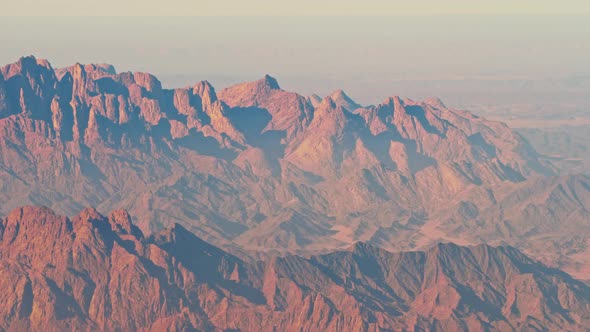 Panoramic Top View of Mountains of Sinai Peninsula