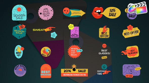Sticker Sale Titles for FCPX alt
