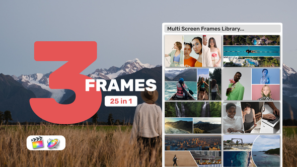 Multi Screen Frames Library - 3 Frames  for Apple Motion and FCPX