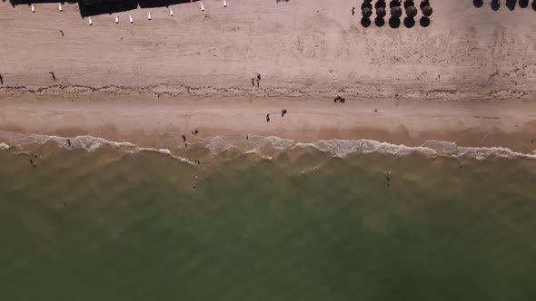 Cenital view of the beach in Yucatan México