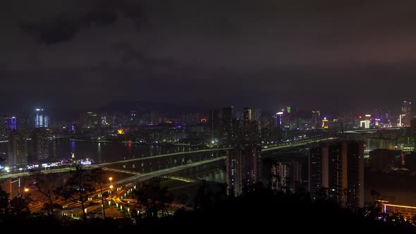 Macao-Zhuhai Border on Portas Do Cerco in China Timelapse