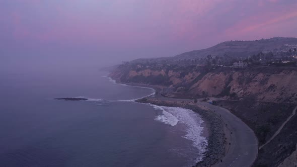 Ocean waves over Coast of California