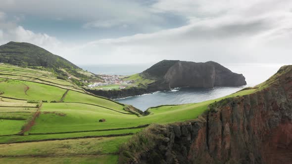 Drone Footage of the Picturesque Countryside Within the Atlantic