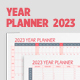 2023 Yearly Wall Planner - GraphicRiver Item for Sale