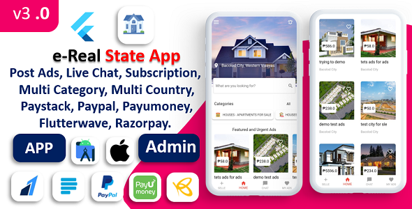 eReal State APP | Buy & Sell Real State Properties | Live Chat | Multi Login | Multi Payment Gateway