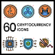 60 Cryptocurrency Icons | Vivid Series - GraphicRiver Item for Sale