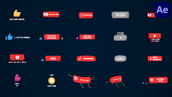 Youtube Hand-Drawn Subscribers for After Effects alt