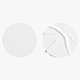 Two White Round Stickers - flat and crumpled adhesive label - 3DOcean Item for Sale