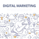 Digital Marketing Doodle Banner - GraphicRiver Item for Sale
