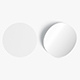 Two White Round Stickers - smooth and curled corners glued tag - 3DOcean Item for Sale