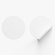 Two White Round Stickers - flat and curled corners glutinous tally - 3DOcean Item for Sale
