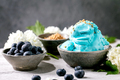 Turquoise ice cream in waffle cones - PhotoDune Item for Sale