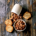 Sweet homemade snacks roasted almond nuts and shortbread cookies - PhotoDune Item for Sale