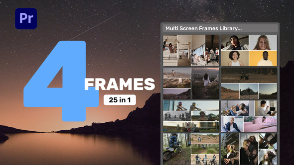 Multi Screen Frames Library – 4 Frames for Premiere Pro