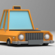 Cartoon Low-Poly yellow Taxi car vehicle for game-ready 3D model - 3DOcean Item for Sale