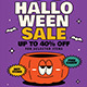 Trendy Cartoon Halloween Sale Event Flyer - GraphicRiver Item for Sale