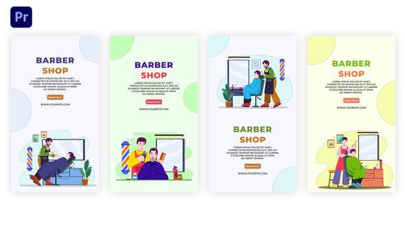 Men Barber Shop Instagram Story Premier Pro template