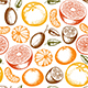 Vintage Seamless Pattern with Citrus Fruits. - GraphicRiver Item for Sale