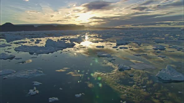 Ice floes and clouds