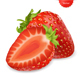 Whole and Slice of Strawberry Realistic 3d Vector Illustration - GraphicRiver Item for Sale