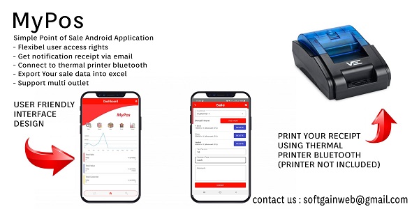 MyPos – android point of sale application (with back office website + connect to thermal printer)