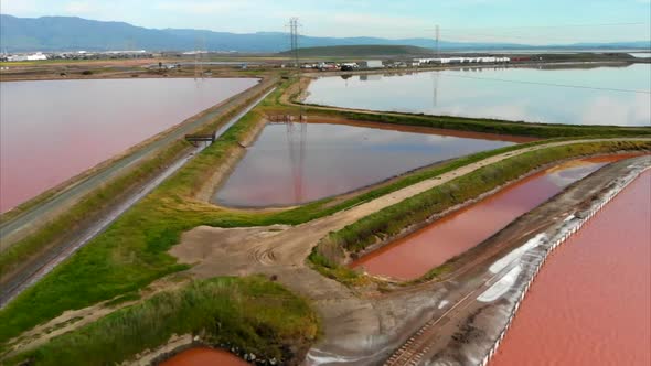 Low Aerial of Roads on Evaporation Ponds