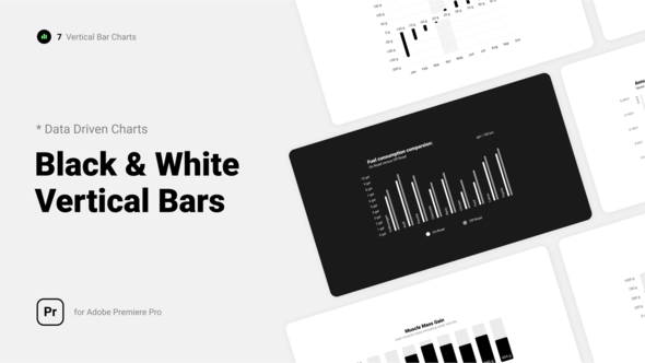 Black & White Vertical Bar Charts l MOGRT for Premiere Pro