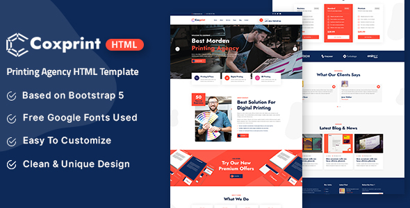 Coxprint - Printing Agency HTML Template