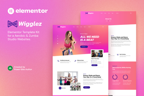 Wigglez – Aerobic & Zumba Studio Elementor Template Kit