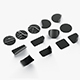 Black Stickers Set -13 adhesive round and square sticky labels - 3DOcean Item for Sale
