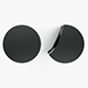 Two Black Round Stickers - smooth and curved sticky labels - 3DOcean Item for Sale