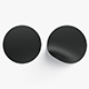 Two Black Round Stickers - smooth and bended adhesive labels - 3DOcean Item for Sale
